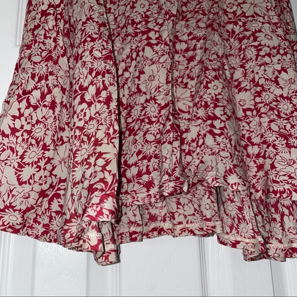 Ralph Lauren red & white floral flowy skirt - Picture 3 of 6